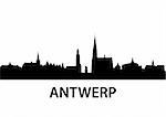 detailed illustration of Antwerp, Belgium