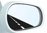 Car mirror and is reflected in it path