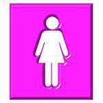 3d female sign isolated in white
