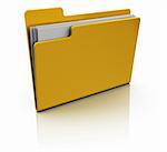 3d illustration  of yellow folder icon over white background