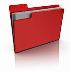 3d illustrationof red folder icon