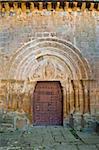 Detail of  Portal of the Romanesque Church in Spain