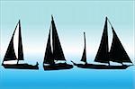 sailing boats collection - vector