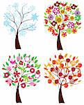 Vector illustration of season trees