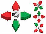 Question Mark and Red and Green Arrows - Finding Right Way