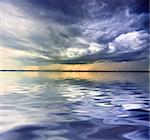 Big thundercloud over sea