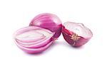 Red spanish onion isolated on white background