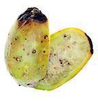 Ripe Prickly Pear Cactaceous Fruit Isolated on White with a Clipping Path.