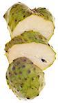 Cherimoya Custard Apple Fruit Isolated on White with a Clipping Path.