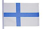Finnish flag against a white background