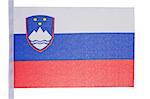 Slovenian flag against a white background