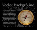 Vector black background with compass
