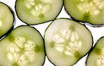 Sliced cucumber in a close up image