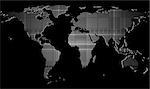 Dark tech background with world map texture. Eps 10