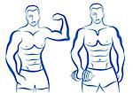 man with sporty body, vector illustration