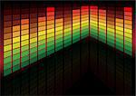 Abstract Background - Multicolor Graphic Equalizer on Black Background