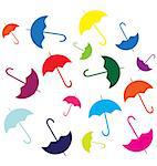 background with mix of color umbrellas