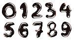 Numbers written with chocolate syrup, isolated