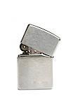 silver zippo lighter isolated on white background