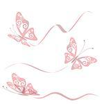 Butterfly collection with flying trace, vector illustration, eps 10