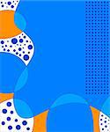 Blue, orange and white background with dots