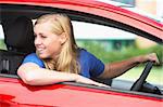 Teenage Girl Sitting In Car