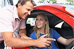 Teenage Girl Learning How To Drive