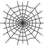 Black spiderweb isolated on white background