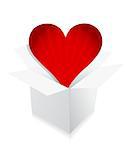 love box heart concept illustration design over white