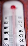 Macro view of mercurial thermometer scale