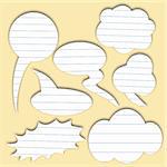 Paper speech bubble. Dialog cloud. Vector illustration. Elements for design.