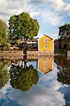 A photo of a reflection on a house near Arboga river, Sweden