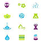 Vector collection of wellness and spa icons and symbols. Vector