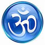 Om Symbol icon blue, isolated on white background.