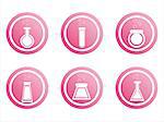 set of 6 pink chemical signs