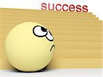 3d concept of way to success with funny person.