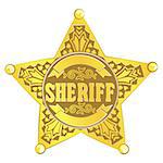 gold vector Sheriff star on white background
