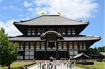 NARA, JAPAN - JULY 17: Known as the world's largest building and dating from the 7th century, Todai-ji is visited by thousands of tourists daily July 17, 2011 in Nara, Japan.