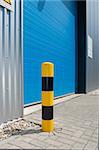 industrial unit with blue roller door