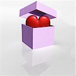 Heart in a Box - 3D Render