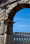 Famous Roman amphitheatre, ancient monument.
