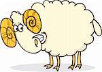 cartoon illustration of funny happy ram