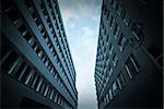 Blue office buildings in Potsdamer Platz, Berlin, Germany.