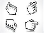 abstract 3d hand cursor icon vector illustration