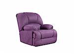 Bright purple leather Armchair isolated on white