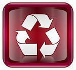 Recycling symbol icon red, isolated on white background