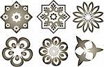 set of six different islamic ornaments motives