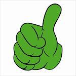 Art vector hand gesture with thumb up.