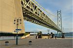 Akashi Kaikyo bridge in Kobe, Japan spanning the Seto Inland Sea.