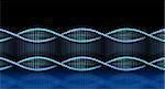 Spiral DNA code helix clone on dark reflective background